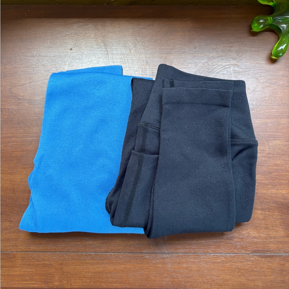 Spiritual Gangster Leggings - lot of 3 (2 black & 1 lagoon blue)